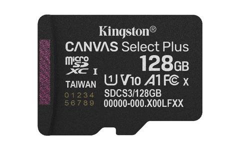 Kingston Technology 128GB micSDXC Canvas Select Plus Gen3 150R A1 Single Pack w/o ADP