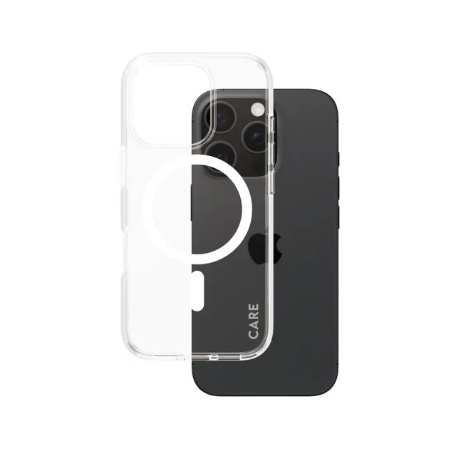 PanzerGlass CARE™ by ® Urban Combat Case Transparent w. White MagSafe iPhone 16 Pro