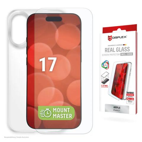 Displex Screen Protector + Case for Apple iPhone 17, scratch resistant