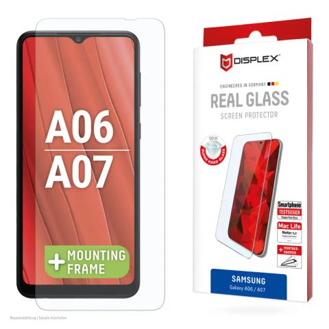 Displex Screen Protector (10H) for Samsung Galaxy A06/A07, Eco Mounting Frame, scratch resistant