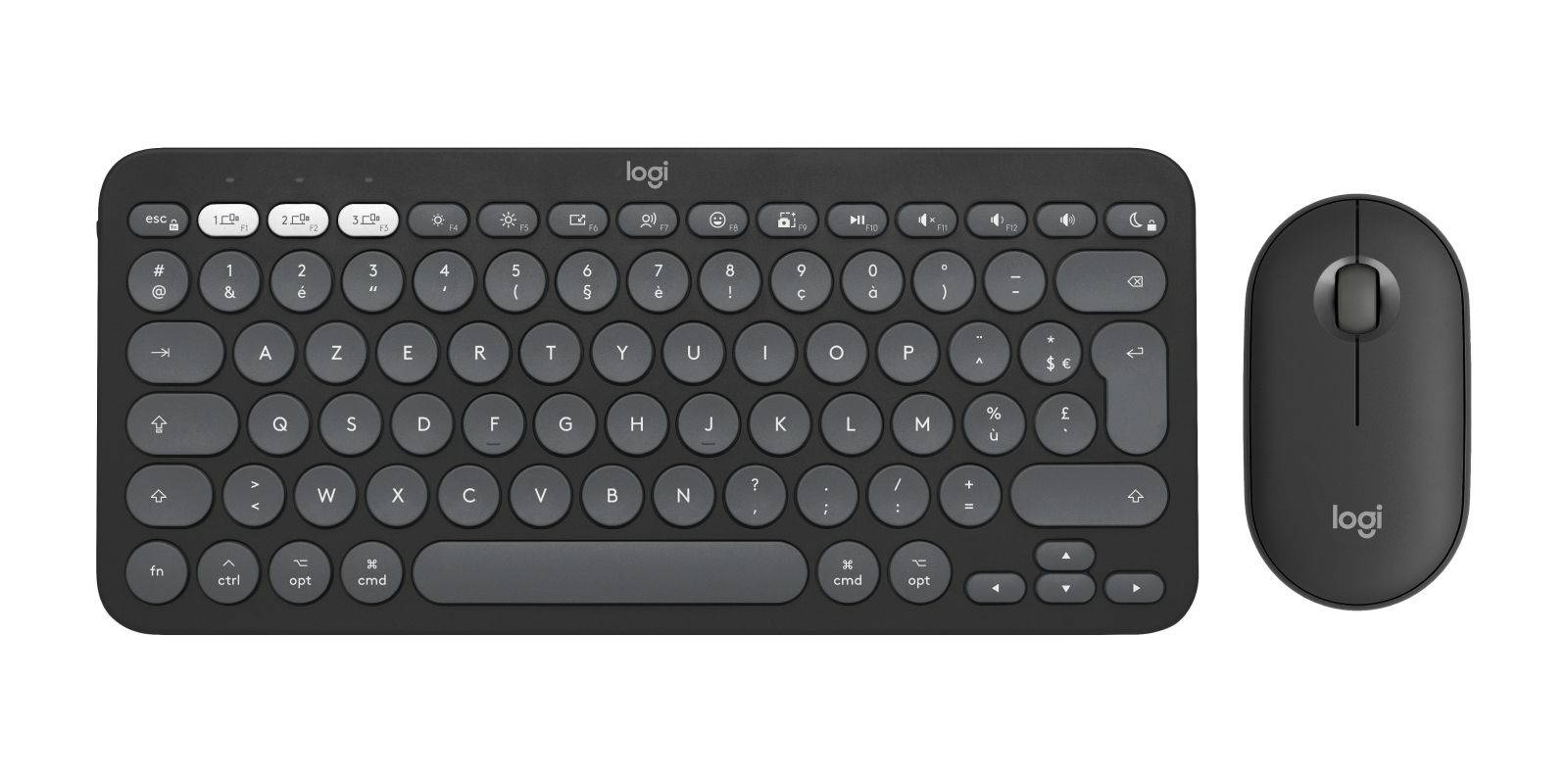 Logitech 920-012214 keyboard Mouse included Universal RF Wireless + Bluetooth AZERTY French Graphite