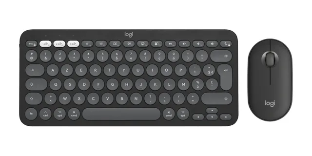 Logitech 920-012214 keyboard Mouse included Universal RF Wireless + Bluetooth AZERTY French Graphite