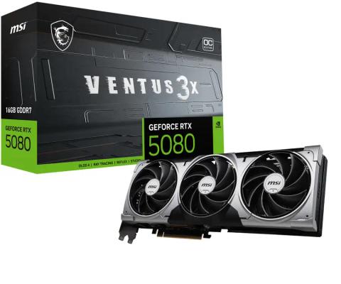MSI VENTUS GeForce RTX5080 16G 3X OC NVIDIA GeForce RTX 5080 16 GB GDDR7
