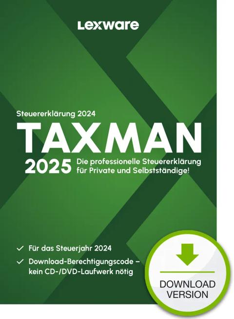Lexware TAXMAN 2025 Download Tax returning 1 license(s)
