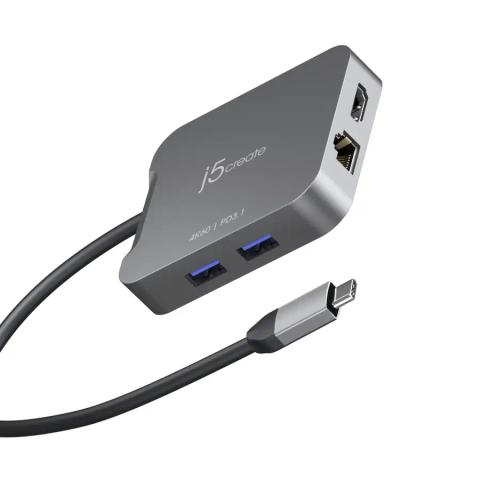 j5create JCD3191 4K60 Elite USB-C® Travel Adapter, Black