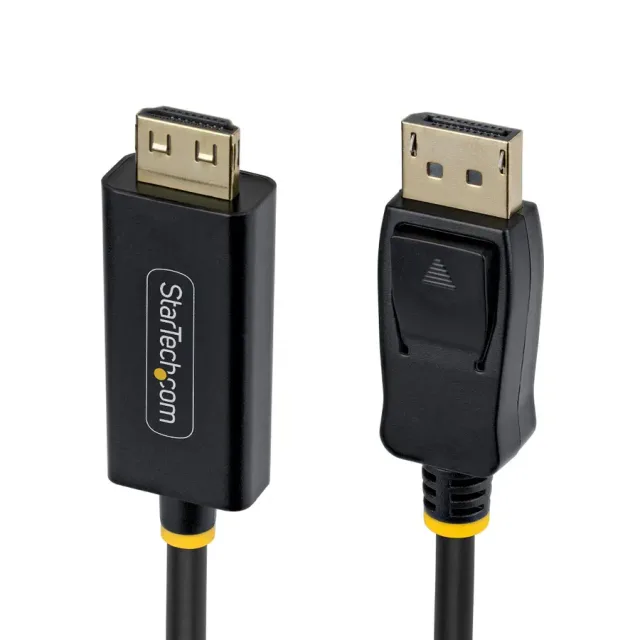 StarTech.com 1m DisplayPort to HDMI Adapter Cable with Gripping Connectors, 4K 60Hz, HDR, Uni-Directional DP to HDMI Video Converter, DP Desktop to HDMI Monitor