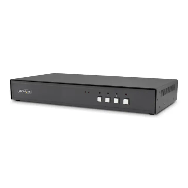 StarTech.com Secure 4-Port KVM Switch, DisplayPort, 4K 30Hz, NIAP 4.0 Desktop KVM, Metal Housing, Made in the USA