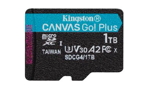 Kingston Technology 1TB microSDXC Canvas Go Plus Gen4 200R A2 U3 Single Pack w/o ADP