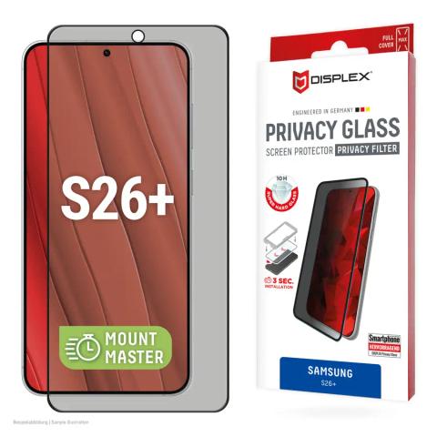 Displex Privacy Screen Protector (10H) for Samsung S26+, Privacy Filter