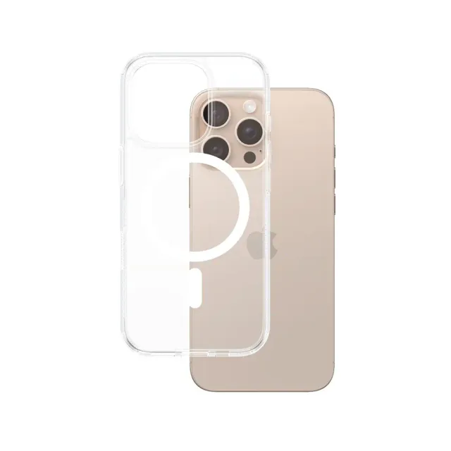 PanzerGlass ® HardCase Transparent w. White MagSafe iPhone 16 Pro Max