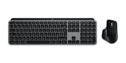 Logitech MX Keys S Combo for Mac keyboard Mouse included Home/Office RF Wireless + Bluetooth QWERTZ Swiss Aluminium, Black