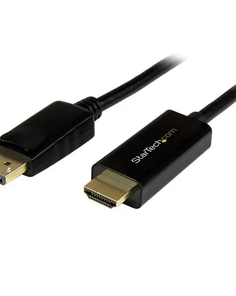 StarTech.com 10ft (3m) DisplayPort to HDMI Cable - 4K 30Hz - DisplayPort to HDMI Adapter Cable - DP 1.2 to HDMI Monitor Cable Converter - Latching DP Connector - Passive DP to HDMI Cord