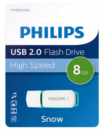 Philips FM08FD70B USB flash drive 8 GB USB Type-A 2.0 Turquoise, White