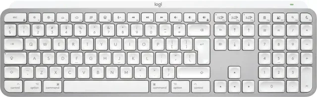 Logitech Master MX Keys S for Mac keyboard Office RF Wireless + Bluetooth QWERTY US International Aluminium, White