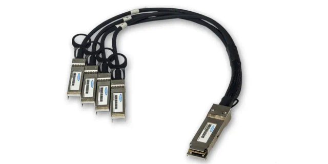 Origin Storage HPE Compatible Direct Attach Copper Breakout Cable 40G QSFP+ to 4x10G SFP+ (3m Passive)