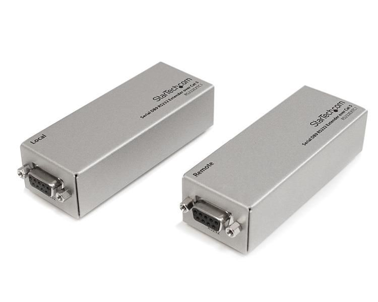 StarTech.com RS232 Serial over Cat5 Extender, 1km (3300ft) Range, Plug & Play, No Software, DB9 Serial Extension - TAA