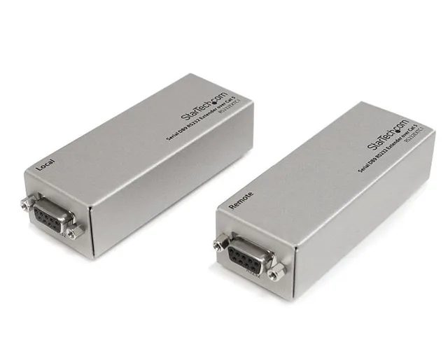 StarTech.com RS232 Serial over Cat5 Extender, 1km (3300ft) Range, Plug & Play, No Software, DB9 Serial Extension - TAA