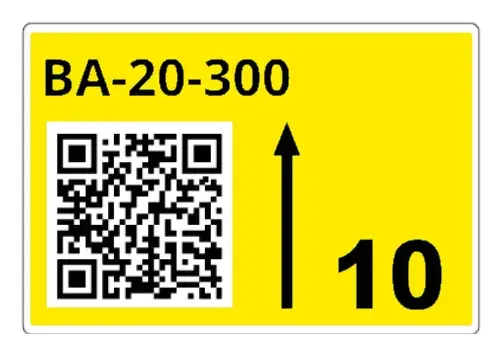Brother LTZ16075FQR self-adhesive label Rectangle Yellow