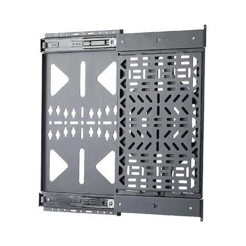 StarTech.com Slide-Out AV Component Storage Panel, Cable Box and Accessories Mounting, 22lb (10kg) Max, Behind-TV Media Wall Mount, Sliding Design for Easy Access