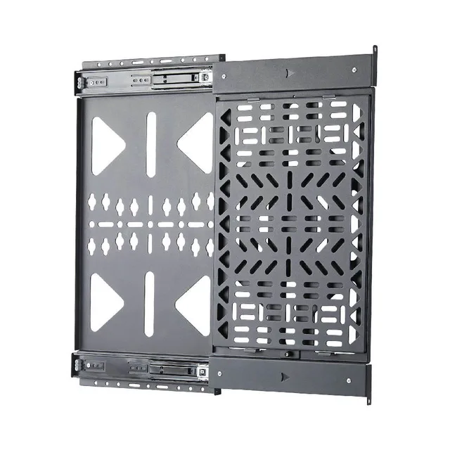 StarTech.com Slide-Out AV Component Storage Panel, Cable Box and Accessories Mounting, 22lb (10kg) Max, Behind-TV Media Wall Mount, Sliding Design for Easy Access