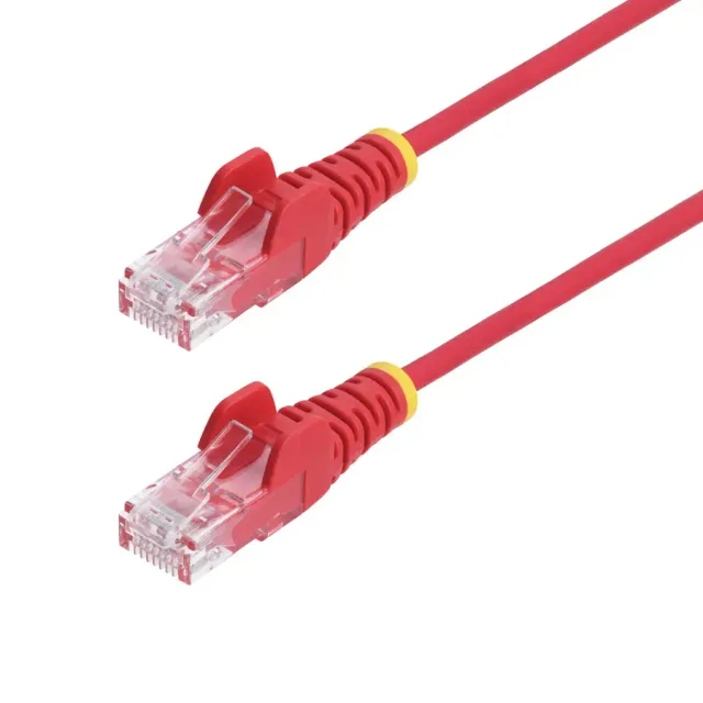 StarTech.com 1.5m Red Slim CAT6 Ethernet Cable, Snagless, 100W PoE, UTP, LSZH, 28AWG Pure Bare Copper Wire, Slim RJ45 Network Patch Cord w/Strain Reliefs, Individually Tested
