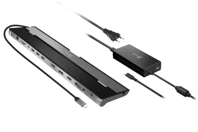j5create JCD543P USB-C™ Triple Display Docking Station with 100W PD Adapter