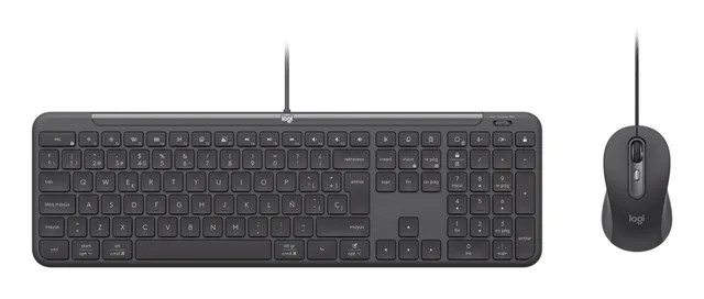 Logitech 920-013345 keyboard Mouse included Home/Office USB QWERTY Spanish Graphite