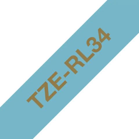 Brother TZE-RL34 label-making tape Gold on blue