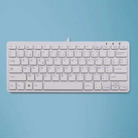 R-Go Tools Ergonomic keyboard R-Go Compact, compact keyboard, flat design, AZERTY (BE), wired, white