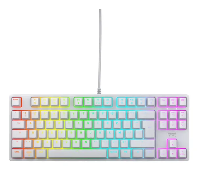 CHERRY K4V2 RGB Tenkeyless White edition, Mechanical gaming keyboard, French