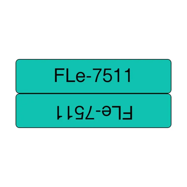 Brother FLE-7511 label-making tape Black on green