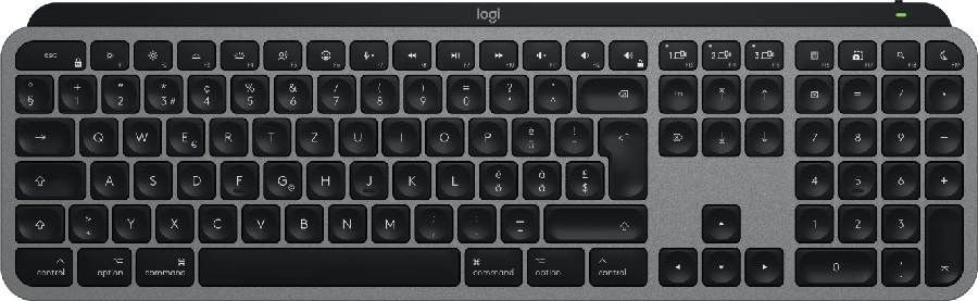 Logitech MX Keys S for Mac keyboard Office RF Wireless + Bluetooth QWERTZ Swiss Aluminium, Black