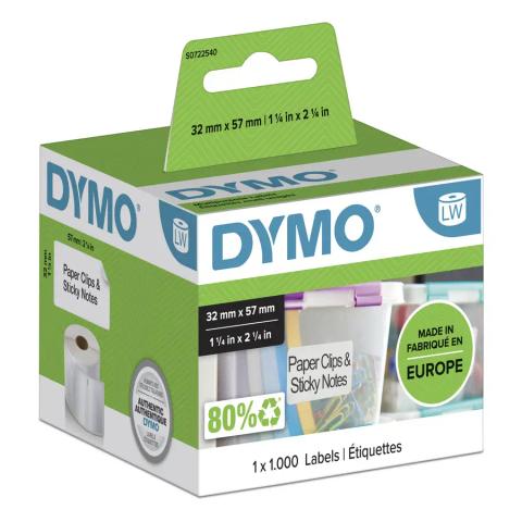 DYMO Authentic LabelWriter Multi-Purpose Labels | 57 mm x 32 mm | Self-Adhesive | Roll of 1000 Easy-Peel Labels for LabelWriter Label Makers | Made in Europe