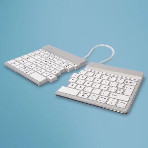 R-Go Tools Ergonomic keyboard R-Go Split Break with break software, ergonomic split keyboard, QWERTY (ES), Bluetooth, white
