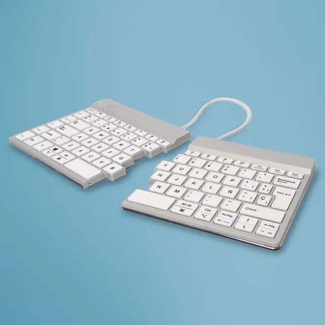 R-Go Tools Ergonomic keyboard R-Go Split Break with break software, ergonomic split keyboard, QWERTY (ES), Bluetooth, white