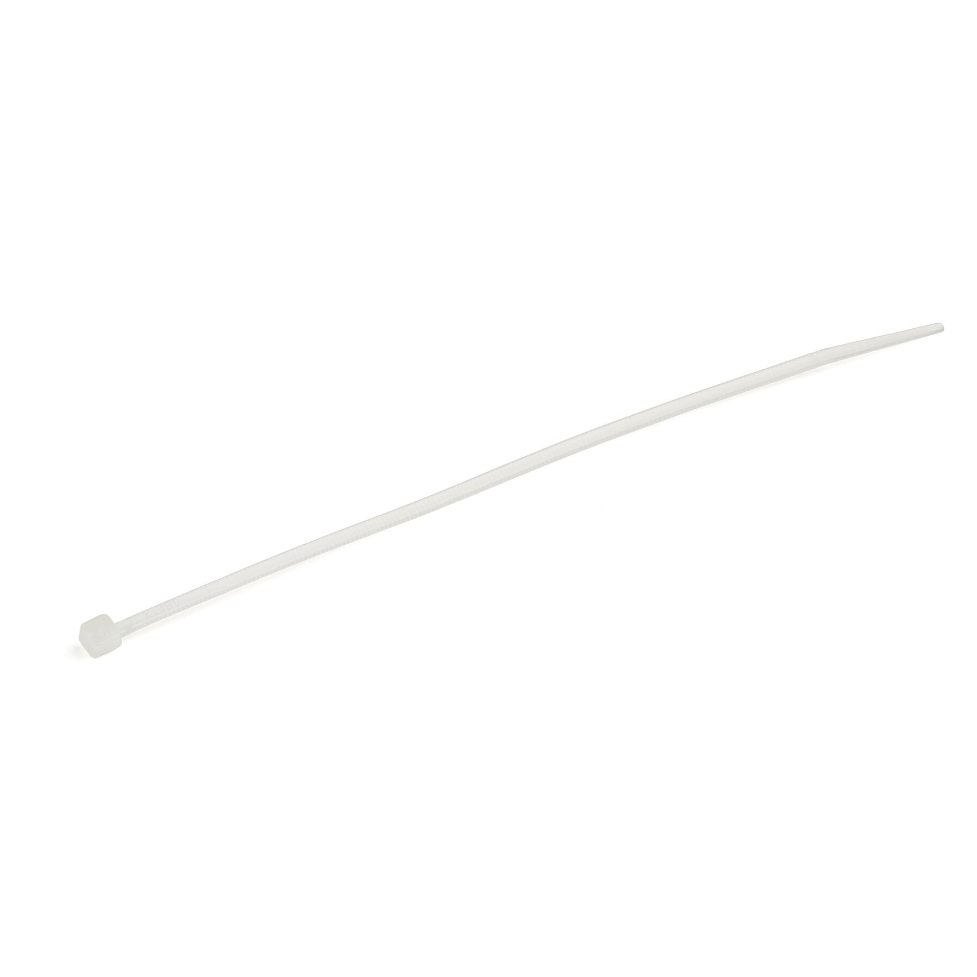StarTech.com 100-Pack 6"(15cm) Cable Ties - 1/8"(3.6mm) wide, 1-3/8"(39mm) Bundle Diameter, 40lb(18kg) Tensile Strength, Nylon Self Locking Zip Ties with Curved Tip, UL Listed, White - TAA