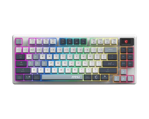 MSI FORGE GK600 TKL WIRELESS SKY keyboard Gaming USB + Bluetooth QWERTY UK English Blue, White