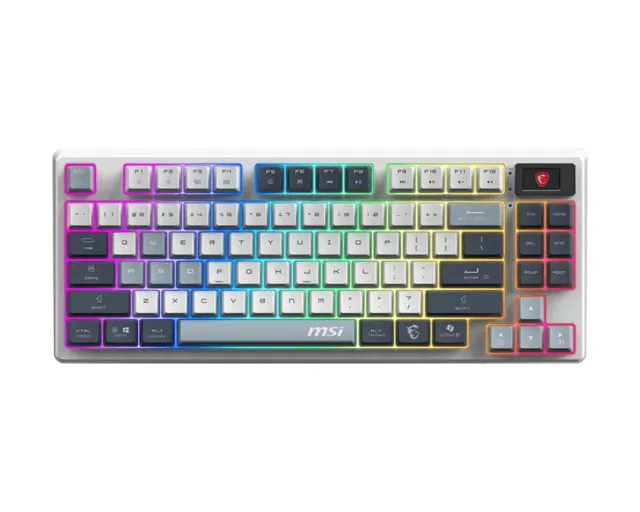MSI FORGE GK600 TKL WIRELESS SKY keyboard Gaming USB + Bluetooth QWERTY UK English Blue, White