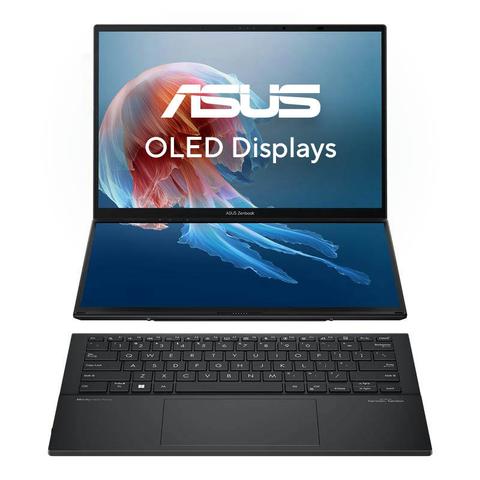 ASUS Zenbook Duo UX8406CA-QL331W Intel Core Ultra 9 285H Hybrid (2-in-1) 35.6 cm (14") Touchscreen WUXGA 32 GB LPDDR5x-SDRAM 1 TB SSD Wi-Fi 7 (802.11be) Windows 11 Home German Grey