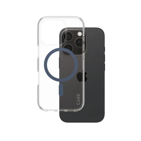 PanzerGlass CARE™ by ® Urban Combat Case Transparent w. Blue MagSafe iPhone 16 Pro
