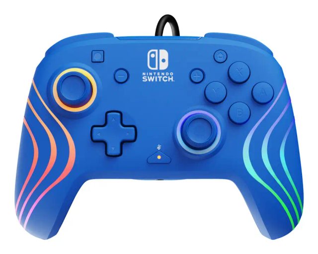 PDP Afterglow Wave Blue USB Gamepad Analogue / Digital Nintendo Switch, Nintendo Switch OLED