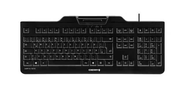 CHERRY KC 1000 SC keyboard Office USB AZERTY French Black
