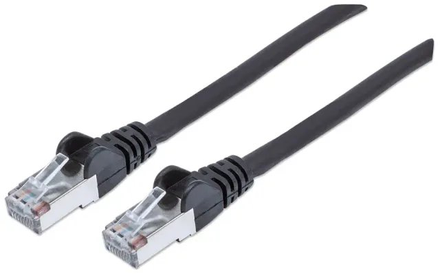 Intellinet Network Patch Cable, Cat6, 7.5m, Black, Copper, S/FTP, LSOH / LSZH, PVC, RJ45, Gold Plated Contacts, Snagless, Booted, Lifetime Warranty