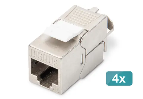 DIGITUS Keystone Jack Cat6A/RJ45 LSA Geschirmt 500MHz 4St