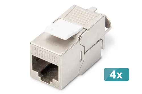 DIGITUS Keystone Jack Cat6A/RJ45 LSA Geschirmt 500MHz 4St