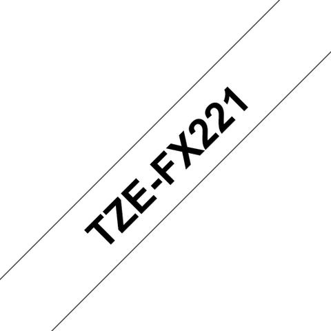 Brother TZE-FX221 Black on White Flexible Label Tape 9mm