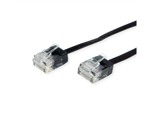 ROLINE Cat.6A Ultra-Flat Patch Cable - 2m, Black