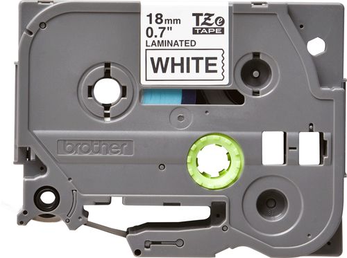 Mm Black On White Laminated Label Tape 18