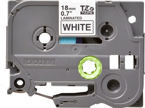 Mm Black On White Laminated Label Tape 18