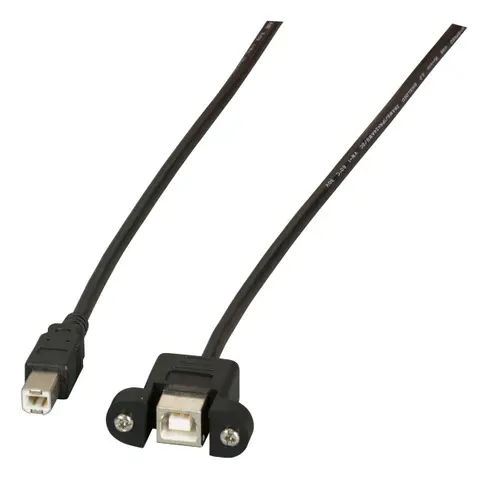 EFB USB2.0 Extension B-B,St.-Einbaubuchse,1m,Sw,Classic